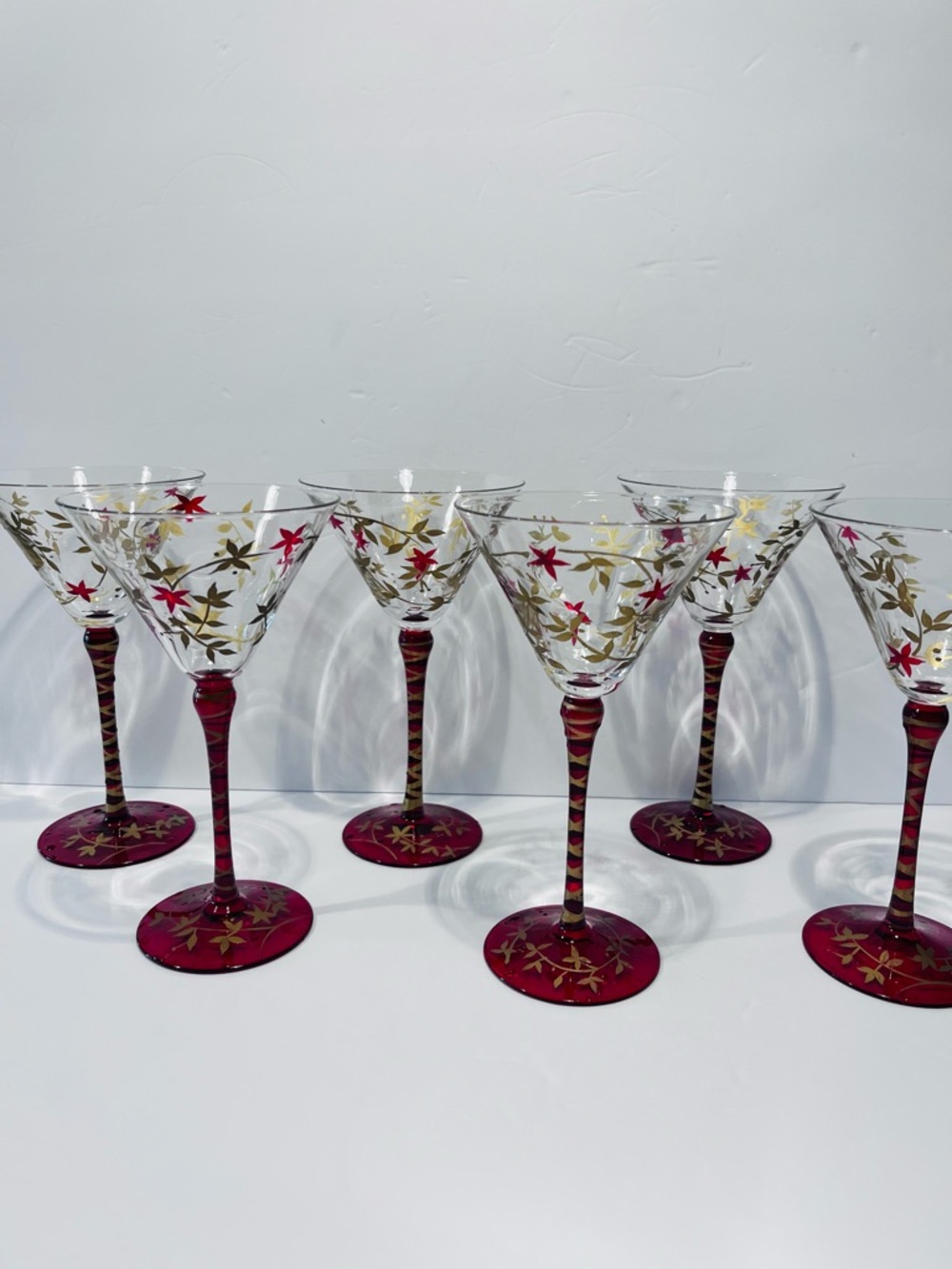 Pier 1 Imports Gold Leaf Martini Glasses Set of 6